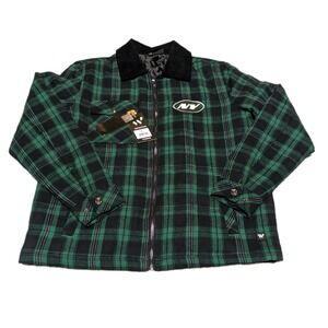 New York Jets x The Wild Collective Plaid Flannel Lined Jacket Women's Small NWT